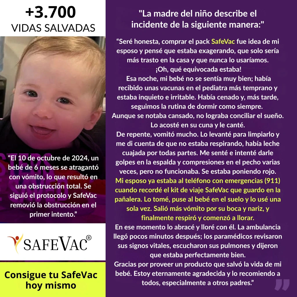 Safevac™ Dispositivo Antiatragantamiento Salva Vidas.