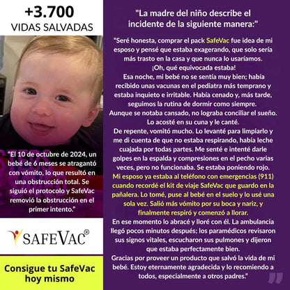 Safevac™ Dispositivo Antiatragantamiento Salva Vidas.